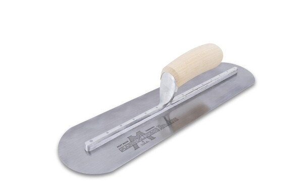 Img of 14 X 4 Finishing Trowel Fully Rounded Curved Wood Handle